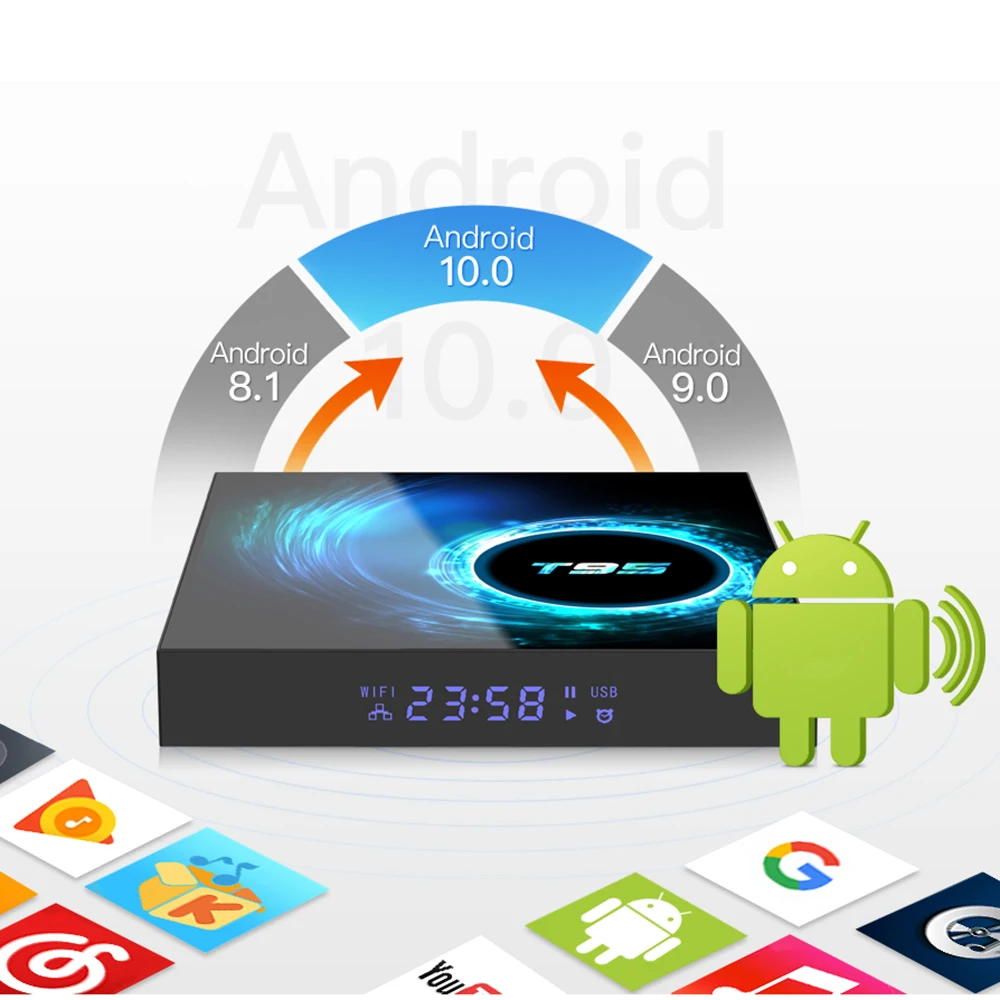ТВ приставка LEMFO Smart Android 10.0 Поддержка 6K 3D YouTube Google Play 10 телеприставка T95