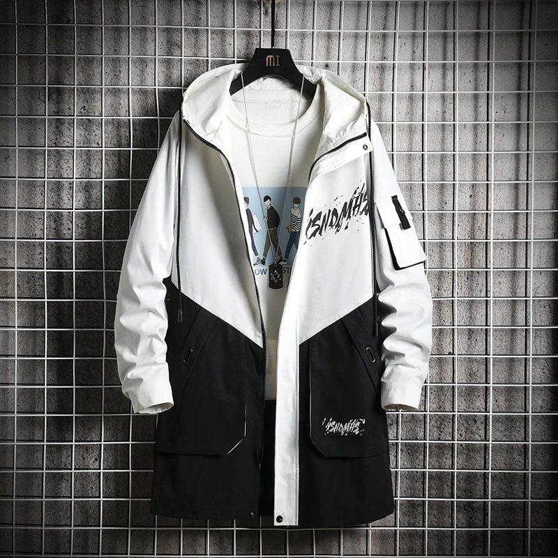 Patchwork Color Trench Coat Letter Printed Hooded Jacket Long Coats New Popular Brand Loose 2020 Spring Autumn Plus Size M-5XL
Patchwork Color Trench Coat Letter Printed Hooded Jacket Long Coats New Popular Brand Loose 2020 Spring Autumn Plus Size M-5XL