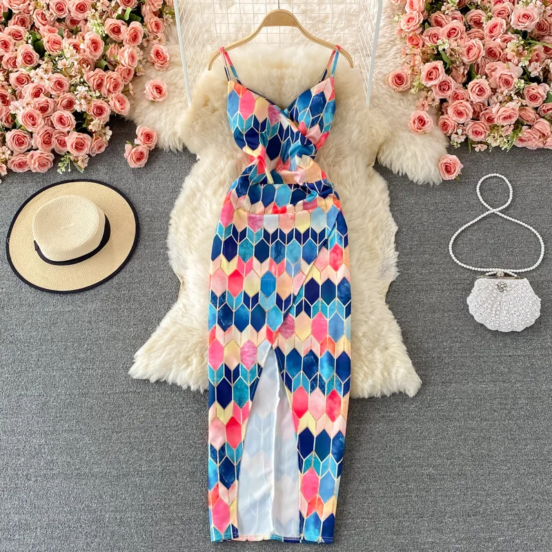Women's Dress Split Plaid Suspender New Design 2021Split Sexy Hip Polyester Casual Sheath Mid-Calf V-Neck Print Sleeveless Dress
Women's Dress Split Plaid Suspender New Design 2021Split Sexy Hip Polyester Casual Sheath Mid-Calf V-Neck Print Sleeveless Dress