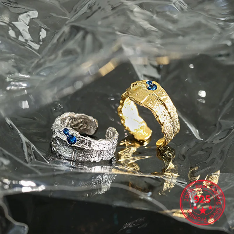 Irregular Rings 925 Sterling Silver For Women Korean Designer Luxury Zircon Opening Ring Blue Zircon Adjustable Rings Jewelry
Irregular Rings 925 Sterling Silver For Women Korean Designer Luxury Zircon Opening Ring Blue Zircon Adjustable Rings Jewelry