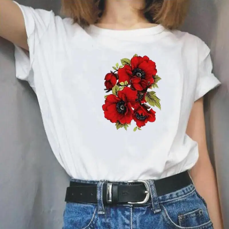 Summer Short Sleeve Hipster T Shirt Women Tops Fashion Floral Flower Print Tee Shirt Femme Casual Harajuku Tshirt Camiseta Mujer
Summer Short Sleeve Hipster T Shirt Women Tops Fashion Floral Flower Print Tee Shirt Femme Casual Harajuku Tshirt Camiseta Mujer