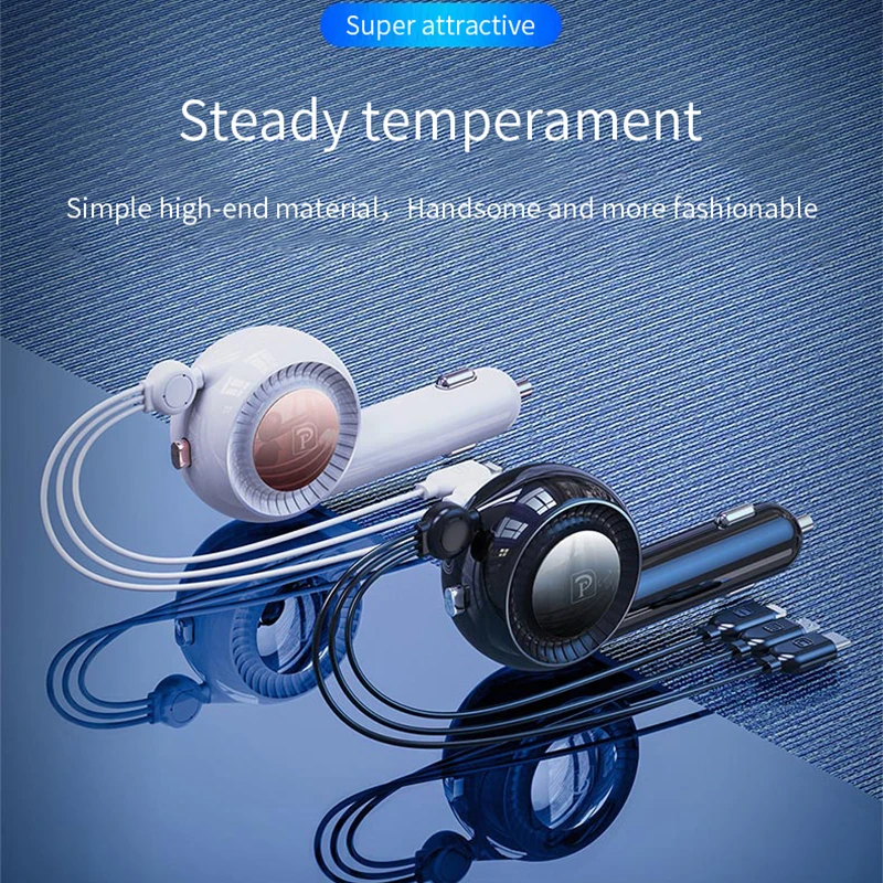 Car Charger Adapter Quick Recharging USB Car Charge Cable For IPhone Android typec port Telescopic One with Three PD Fast Charge
Car Charger Adapter Quick Recharging USB Car Charge Cable For IPhone Android typec port Telescopic One with Three PD Fast Charge
