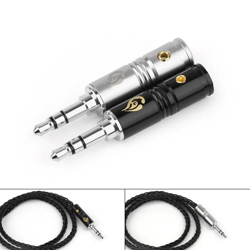 Hifi 3.5 mm Jack Audio Plug Connector Stereo 3 Poles Rhodium Plated Copper Earphone Plugs Solder 6.0mm Wire Hole Line Connectors |