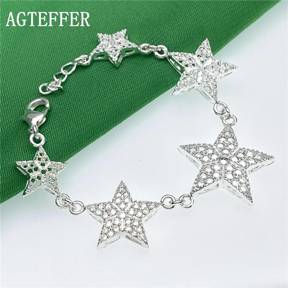 AGTEFFER 2021 New 925 Sterling Silver All-Star Bracelet Man And Ladies Fashion Wedding Engagement Party Jewelry Gift 
AGTEFFER 2021 New 925 Sterling Silver All-Star Bracelet Man And Ladies Fashion Wedding Engagement Party Jewelry Gift