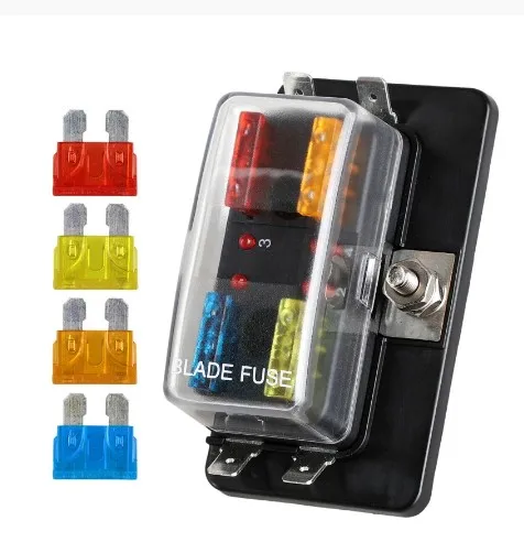 4-Way Car Marine Waterproof Fuse Box Block Holder With 12V/24V Failure LED Light Indicator For Car Marine Auto Accessories
4-Way Car Marine Waterproof Fuse Box Block Holder With 12V/24V Failure LED Light Indicator For Car Marine Auto Accessories