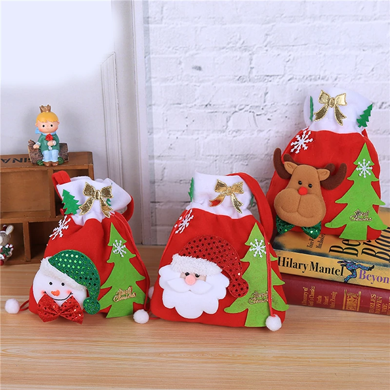 

Рождественские украшения в виде Санта-Клауса для дома, снеговика с ручками для печенья, конфет, шнурок, веселые сумки
