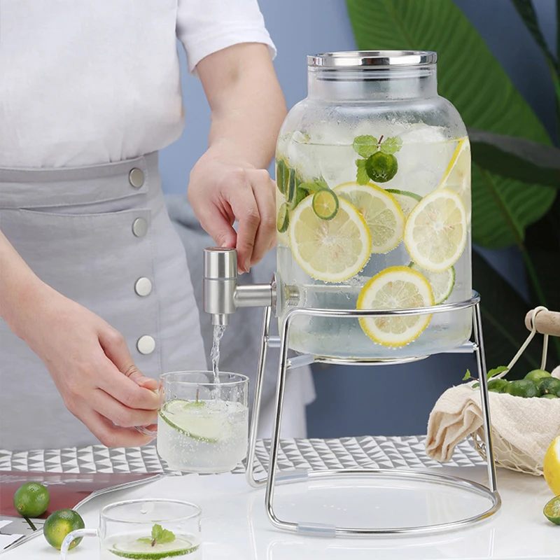 Glass Water Jug With Faucet Lemon Juice Jug Kitchen Drinkware Kettle Pot Cold Water Bottle Container Heat Resistant Pitcher 3L
Glass Water Jug With Faucet Lemon Juice Jug Kitchen Drinkware Kettle Pot Cold Water Bottle Container Heat Resistant Pitcher 3L