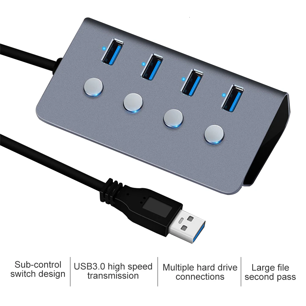 CHUYI Hub USB 3.0 High Speed 4 Port Aluminum Alloy USB 3.0 Hab Splitter Adapter For Macbook PC Computer Accessories
CHUYI Hub USB 3.0 High Speed 4 Port Aluminum Alloy USB 3.0 Hab Splitter Adapter For Macbook PC Computer Accessories