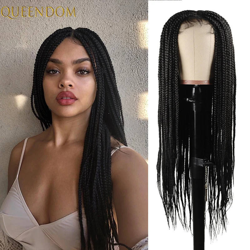 30" Long Box Braids Lace Front Wig Natural Synthetic 4x4 Lace Wig with Baby Hair Ombre Bug Cornrow Box Braid Wig for Black Women
30" Long Box Braids Lace Front Wig Natural Synthetic 4x4 Lace Wig with Baby Hair Ombre Bug Cornrow Box Braid Wig for Black Women