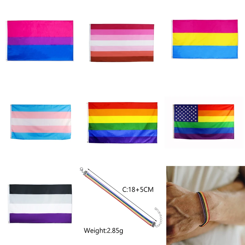 Asual Pride флаг люверсы баннер транссексуалов геев лесбиянок радужный 90 см x 150