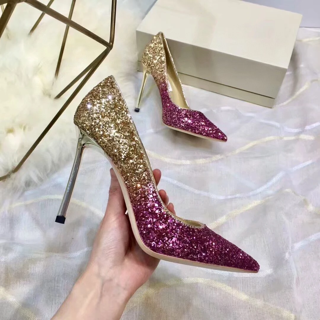 Woman Fashion Designer Brand Pumps Ladies Luxury Classic Style Sexy High Heels Sequined Vamp Pointed Toe Stiletto Shoes New 2020
Woman Fashion Designer Brand Pumps Ladies Luxury Classic Style Sexy High Heels Sequined Vamp Pointed Toe Stiletto Shoes New 2020