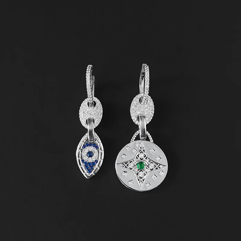 S925 Sterling Silver Anti-evil Eye Asymmetric Earrings Female Light Luxury Fashion Temperament Luxury Brand Monaco Jewelry
S925 Sterling Silver Anti-evil Eye Asymmetric Earrings Female Light Luxury Fashion Temperament Luxury Brand Monaco Jewelry