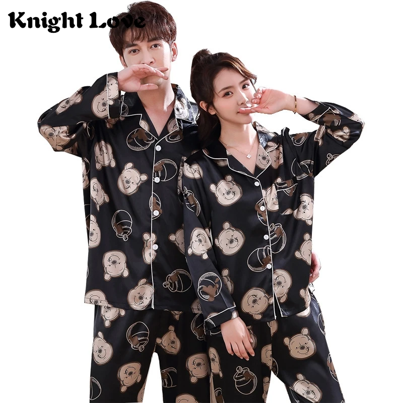 Autumn Women's Pajamas Sets Flower Print Fashion Luxury Couple Long Sleeve Faux Silk Two Pcs Shirts + Pants Nighties Sleepwear
Autumn Women's Pajamas Sets Flower Print Fashion Luxury Couple Long Sleeve Faux Silk Two Pcs Shirts + Pants Nighties Sleepwear