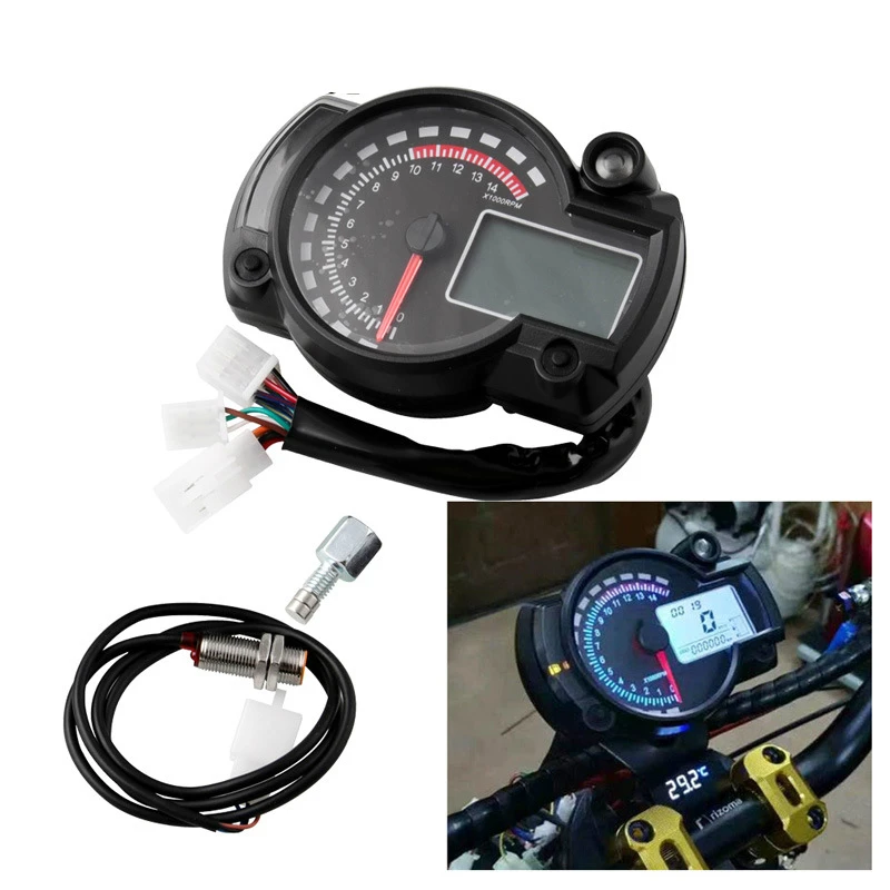 Motorcycle Digital Light LCD Speedometer Odometer Tachometer W/ Speed Sensor 7 color display oil level meter Modern Universal
Motorcycle Digital Light LCD Speedometer Odometer Tachometer W/ Speed Sensor 7 color display oil level meter Modern Universal