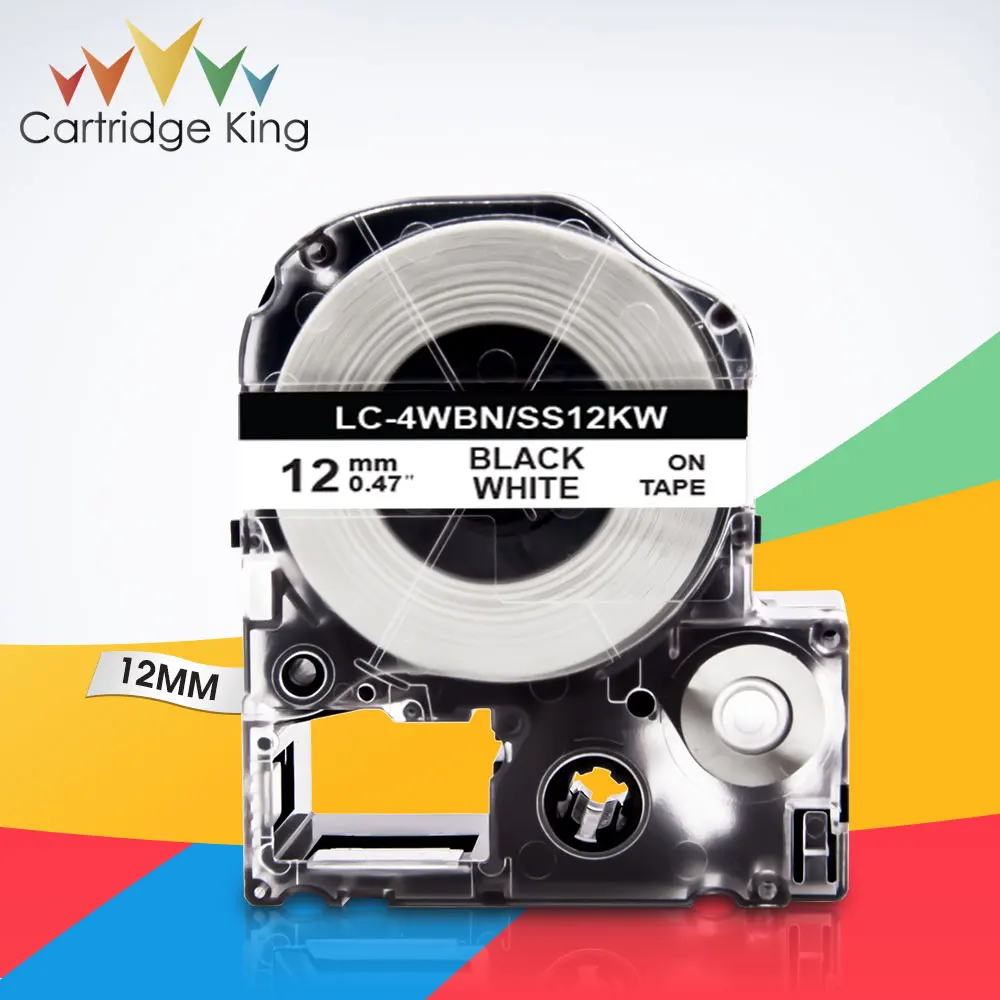 SS12KW LC-4WBN Black on White 1/2" (12mm) Label Tape for Epson LabelWorks LW-300 LW-300L LW-C410 King Jim TepraPro SR210 SR220
SS12KW LC-4WBN Black on White 1/2" (12mm) Label Tape for Epson LabelWorks LW-300 LW-300L LW-C410 King Jim TepraPro SR210 SR220