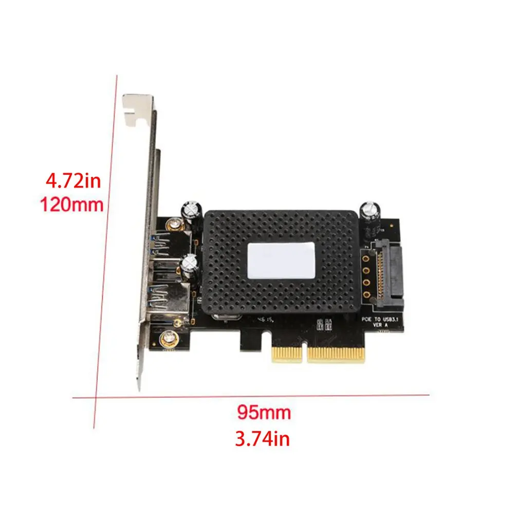 PCI-E To 2 port USB 3.1 10Gbps PCIE Expansion riser Card PCI Express Adapter with 15 Pin SATA Power supply port ASM1142 Chip
PCI-E To 2 port USB 3.1 10Gbps PCIE Expansion riser Card PCI Express Adapter with 15 Pin SATA Power supply port ASM1142 Chip