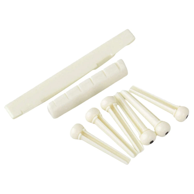 5 Set Guitar Bridge Saddle and Nut with Guitar Bridge Pins for Acoustic Guitar Slotted Bridge Saddle Nut Replacement
5 Set Guitar Bridge Saddle and Nut with Guitar Bridge Pins for Acoustic Guitar Slotted Bridge Saddle Nut Replacement