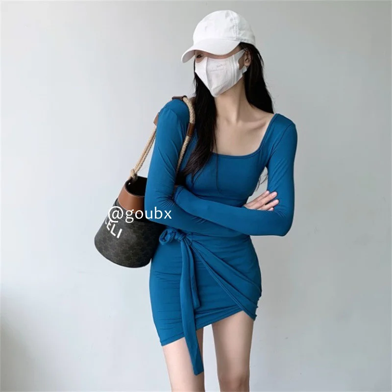 Solid Color Square Collar Slim-Fit Lace up Dress 2021 Autumn New Design Sense Slimming and Fashionable Sheath Skirt.Kio
Solid Color Square Collar Slim-Fit Lace up Dress 2021 Autumn New Design Sense Slimming and Fashionable Sheath Skirt.Kio