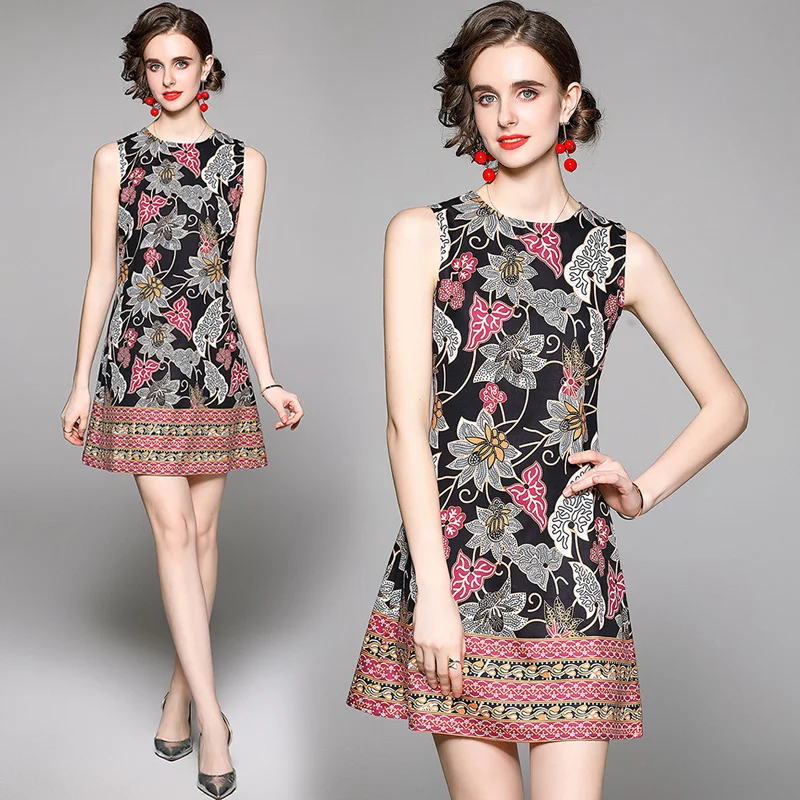 Дизайнерское летнее платье-чехол с принтом 2021, платье без рукавов с круглым вырезом в английском стиле, французское Брендовое женское плать... 
Дизайнерское летнее платье-чехол с принтом 2021, платье без рукавов с круглым вырезом в английском стиле, французское Брендовое женское плать...