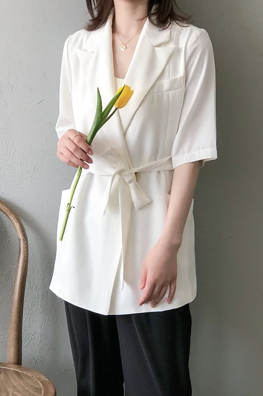 Blazer Coat Half Sleeve Office Vintage Double Breasted Women Stylish Outerwear Notched Collar Waist Belt
Blazer Coat Half Sleeve Office Vintage Double Breasted Women Stylish Outerwear Notched Collar Waist Belt