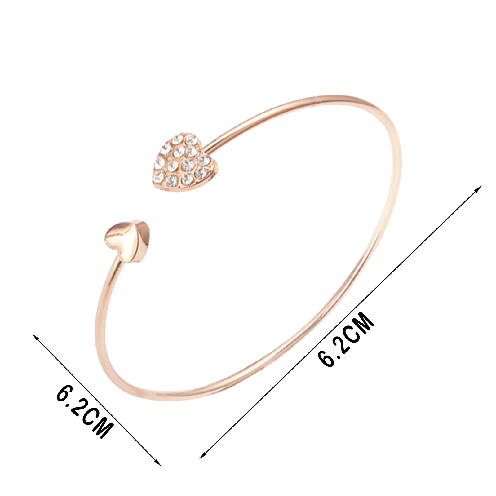 Adjustable Crystal Double Heart Opening Bracelet New Fashion Crystal Heart Bracelets & Bangles Women Jewelry Gift Pulseras Mujer
Adjustable Crystal Double Heart Opening Bracelet New Fashion Crystal Heart Bracelets & Bangles Women Jewelry Gift Pulseras Mujer