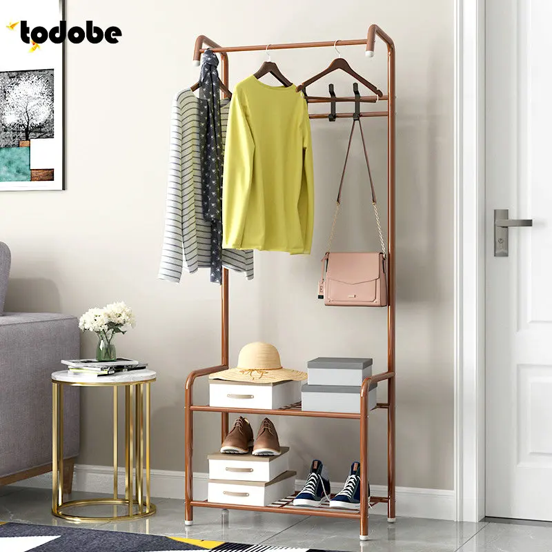 Simple Hanger Floored Stand Bedroom Coat Rack Living Room 2-Layer Storage Holder Clothing Rack Multifunctional Hanger Shelf
Simple Hanger Floored Stand Bedroom Coat Rack Living Room 2-Layer Storage Holder Clothing Rack Multifunctional Hanger Shelf