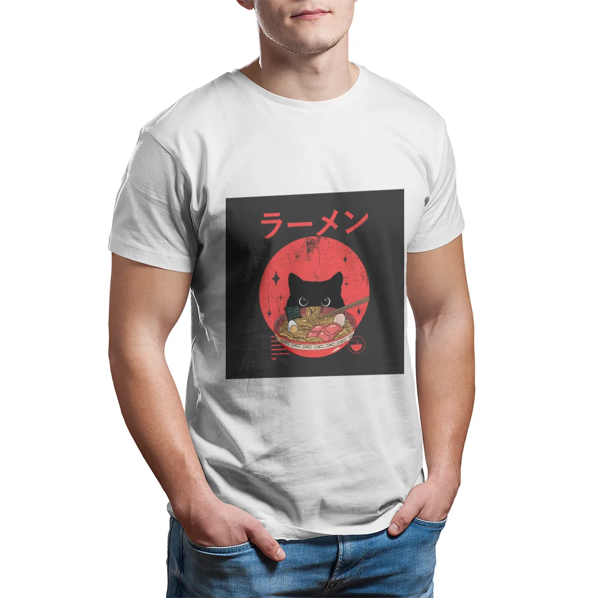 black cat Eat noodle white New ShortSleeve Harajuku style male Mens Clothes 137655
black cat Eat noodle white New ShortSleeve Harajuku style male Mens Clothes 137655