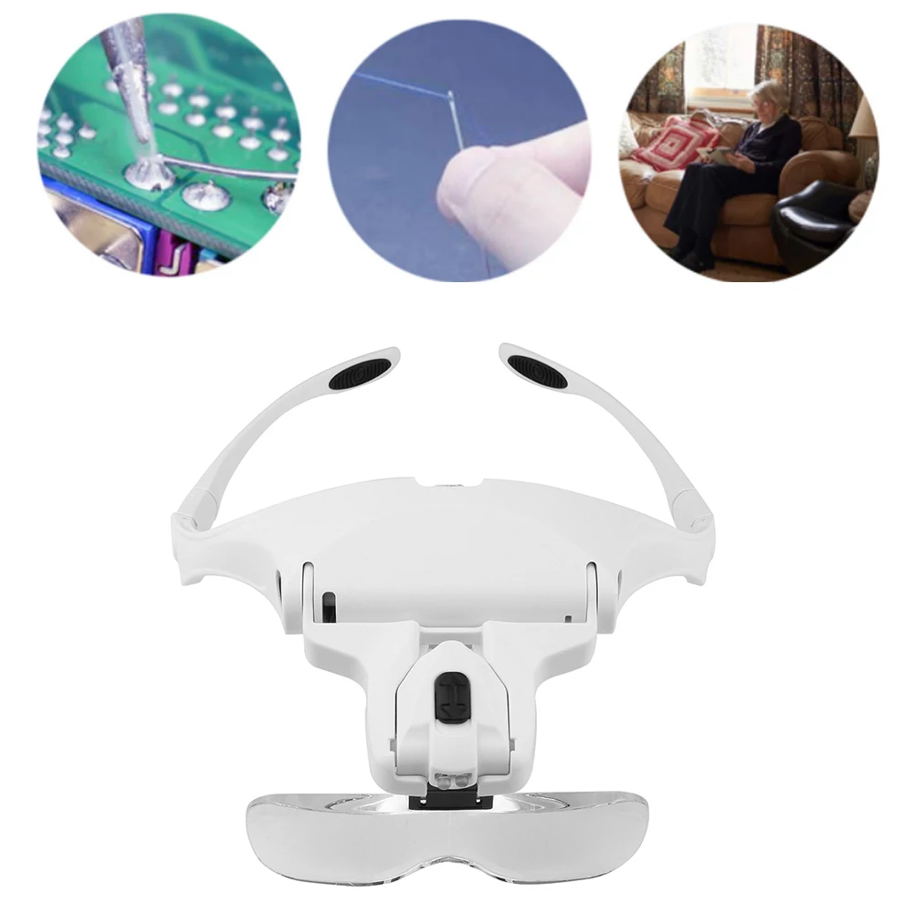 1.0X 1.5X 2.0X 2.5X 3.5X LED Magnifying Adjustable Head Magnifier Bracket Loupe With 2 Lights Tool Headband Magnifier Glasses
1.0X 1.5X 2.0X 2.5X 3.5X LED Magnifying Adjustable Head Magnifier Bracket Loupe With 2 Lights Tool Headband Magnifier Glasses