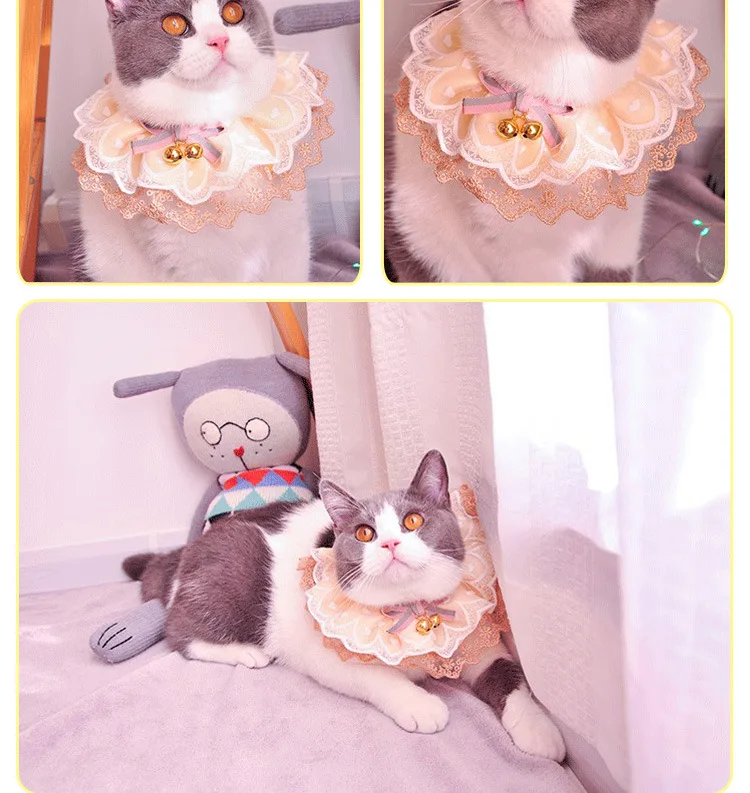 Pet Bell Collar Dog Teddy Cat Lace Cute Saliva Towel Adjustable Bib Accessories Kitten Accessories Collar Gato Garfield Collar
Pet Bell Collar Dog Teddy Cat Lace Cute Saliva Towel Adjustable Bib Accessories Kitten Accessories Collar Gato Garfield Collar
