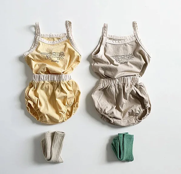 2 шт., Детские корейские шорты и жилет на подтяжках 
2 шт., Детские корейские шорты и жилет на подтяжках