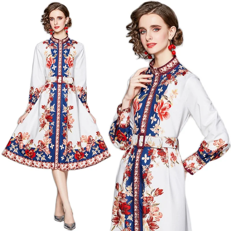 New Elegant Vintage Women Flower Print Slim Tunic Maxi Dress Evening Party Clothing Lady Long Sleeve Dresses
New Elegant Vintage Women Flower Print Slim Tunic Maxi Dress Evening Party Clothing Lady Long Sleeve Dresses