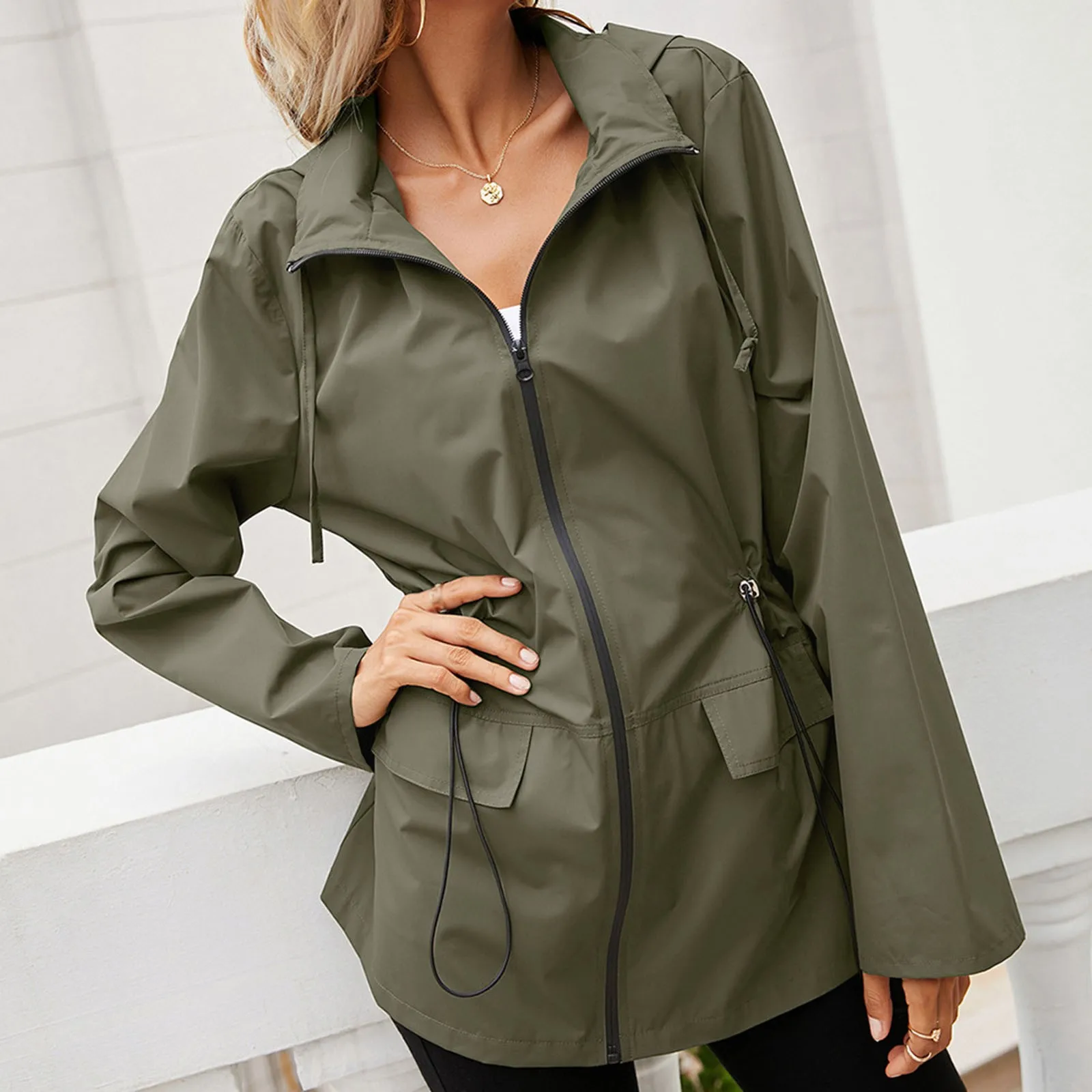 New Women Wind Jacket Rain Coat Basic Style Zipper Pockets Long Sleeve Hooded Windbreaker Waterproof Hiking Outdoor Coat
New Women Wind Jacket Rain Coat Basic Style Zipper Pockets Long Sleeve Hooded Windbreaker Waterproof Hiking Outdoor Coat