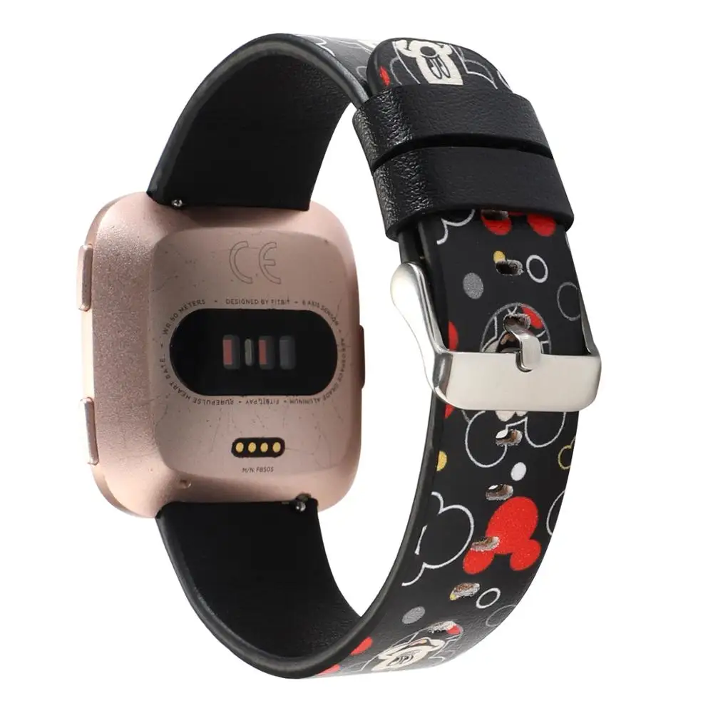 Милый мультяшный кожаный ремешок для Fitbit Versa 1 2 семейный сменный Micky Mine fitbit VERSA |
