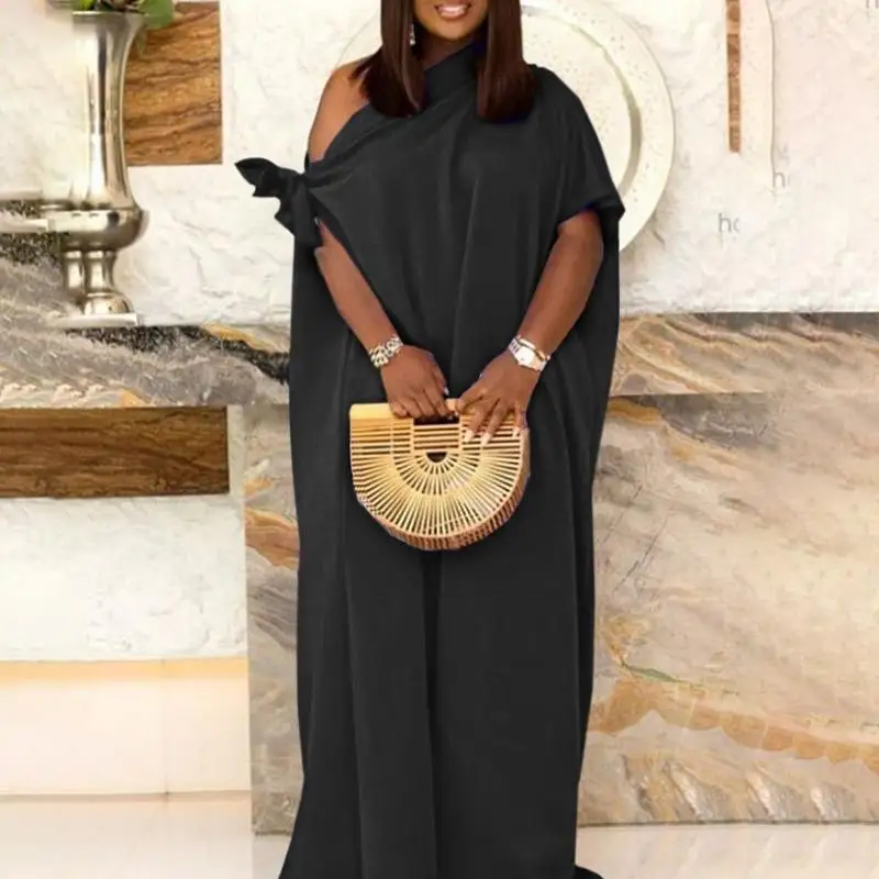 One Shoulder Dress Women Vintage Casual Solid Color Pleated Long Maxi Dress 2021 VONDA Baggy Robes Longue Vestidos
One Shoulder Dress Women Vintage Casual Solid Color Pleated Long Maxi Dress 2021 VONDA Baggy Robes Longue Vestidos