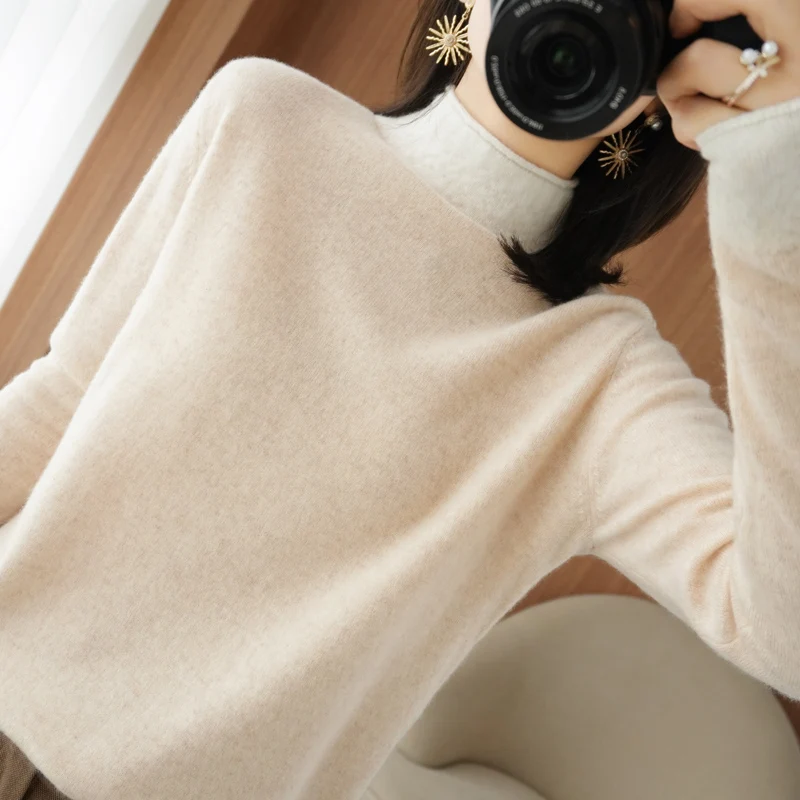2021 autumn and winter new cashmere sweater half high neck pullover loose and thin inner sweater wool hollow
2021 autumn and winter new cashmere sweater half high neck pullover loose and thin inner sweater wool hollow