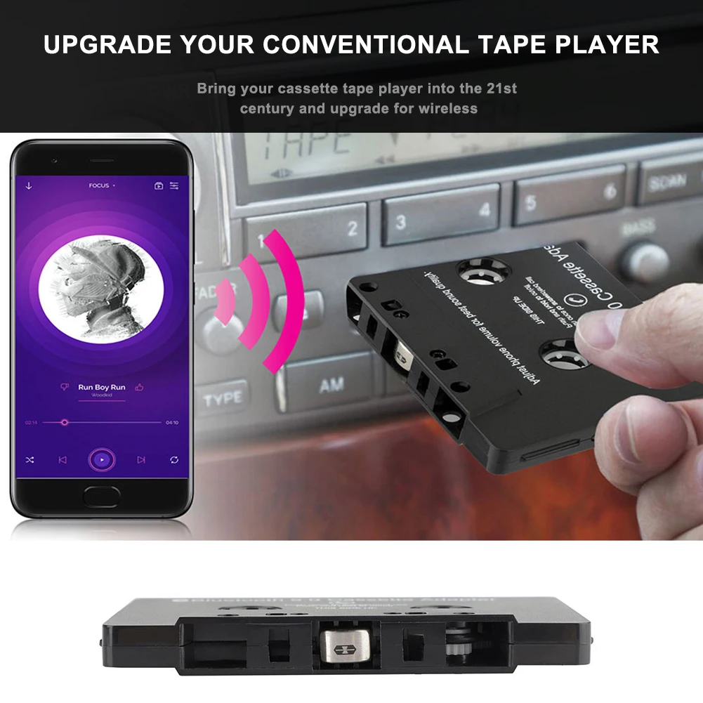 Cassette Adapter Stereo Universal Converter Smartphone Car Audio Bluetooth 5.0 with Microphone 6h Music Time 168h Standby
Cassette Adapter Stereo Universal Converter Smartphone Car Audio Bluetooth 5.0 with Microphone 6h Music Time 168h Standby