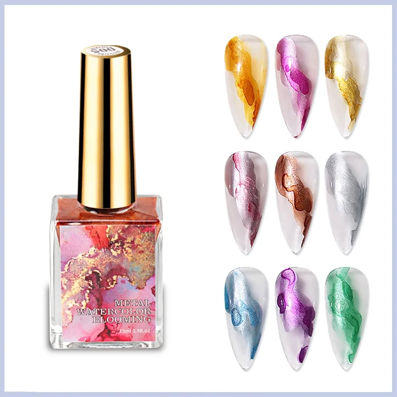 URGEL Metal Watercolor Blooming Nail Polish Ink Nails Art Design Natural Dry Gradient Ink Marble Painting Gel Nail Varnish
URGEL Metal Watercolor Blooming Nail Polish Ink Nails Art Design Natural Dry Gradient Ink Marble Painting Gel Nail Varnish