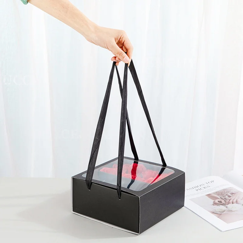 Square Pull-out Paper Box With Handle Flower Packaging Box Transparent Clear Window Floral Box Handbag
Square Pull-out Paper Box With Handle Flower Packaging Box Transparent Clear Window Floral Box Handbag