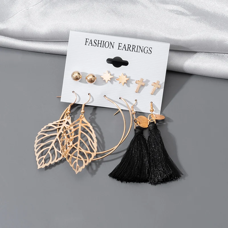 ZWC Women's Earrings Set Fashion Gold Color Leaf Drop Earrings For Women Tassel Cross Stud Earrings 2021 Trendy Jewelry
ZWC Women's Earrings Set Fashion Gold Color Leaf Drop Earrings For Women Tassel Cross Stud Earrings 2021 Trendy Jewelry