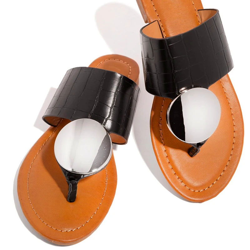 Flip Flops Women Shoes Summer Beach Slipper Metal Slides Women's Flats Slippers for Female Solid Slip On Ladies Casual Sandals 
Flip Flops Women Shoes Summer Beach Slipper Metal Slides Women's Flats Slippers for Female Solid Slip On Ladies Casual Sandals