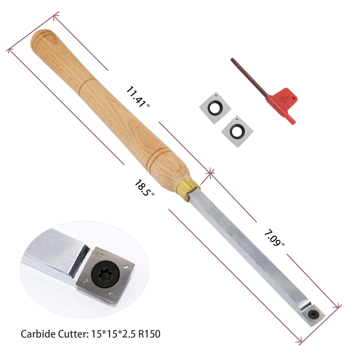 Rougher Carbide Tipped Wood Lathe Full Size With 2pcs Square Carbide Cutter insert (15x15x2.5mm with Radius) Woodturning Tool
Rougher Carbide Tipped Wood Lathe Full Size With 2pcs Square Carbide Cutter insert (15x15x2.5mm with Radius) Woodturning Tool