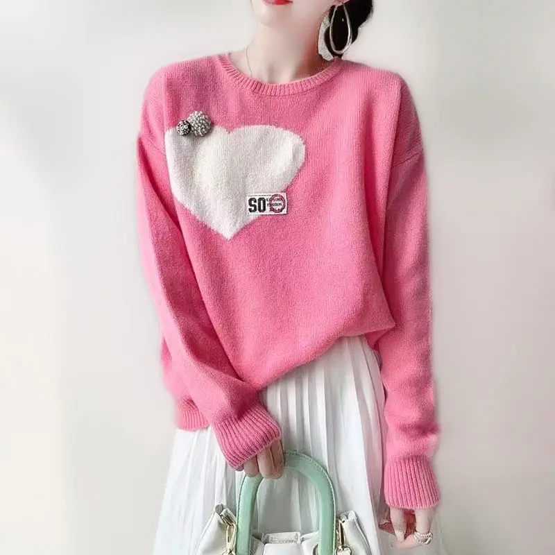Love Crew Neck Pullover Sweater Women's Age Reduction Sweet Loose Sweater Versatile Long Sleeve
Love Crew Neck Pullover Sweater Women's Age Reduction Sweet Loose Sweater Versatile Long Sleeve