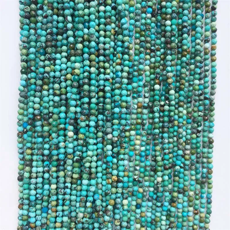 

Raw Faceted Hubei Turquoise Beads Undye Genuine Gem Stone 2.5-3MM Natural Gemstone For Bracelet Diy Healing Power Jewelry Making