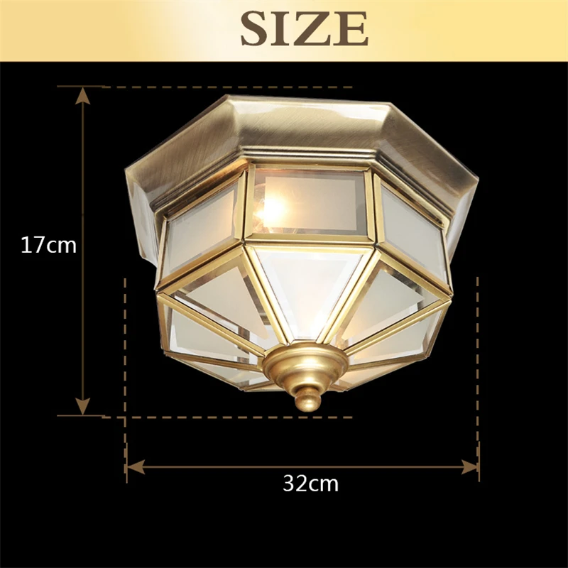 European Vintage Copper Glass Bedroom Ceiling Lamp Concise Splice Design Dining Room Balcony Bedroom Aisle Ceiling Lighting 
European Vintage Copper Glass Bedroom Ceiling Lamp Concise Splice Design Dining Room Balcony Bedroom Aisle Ceiling Lighting