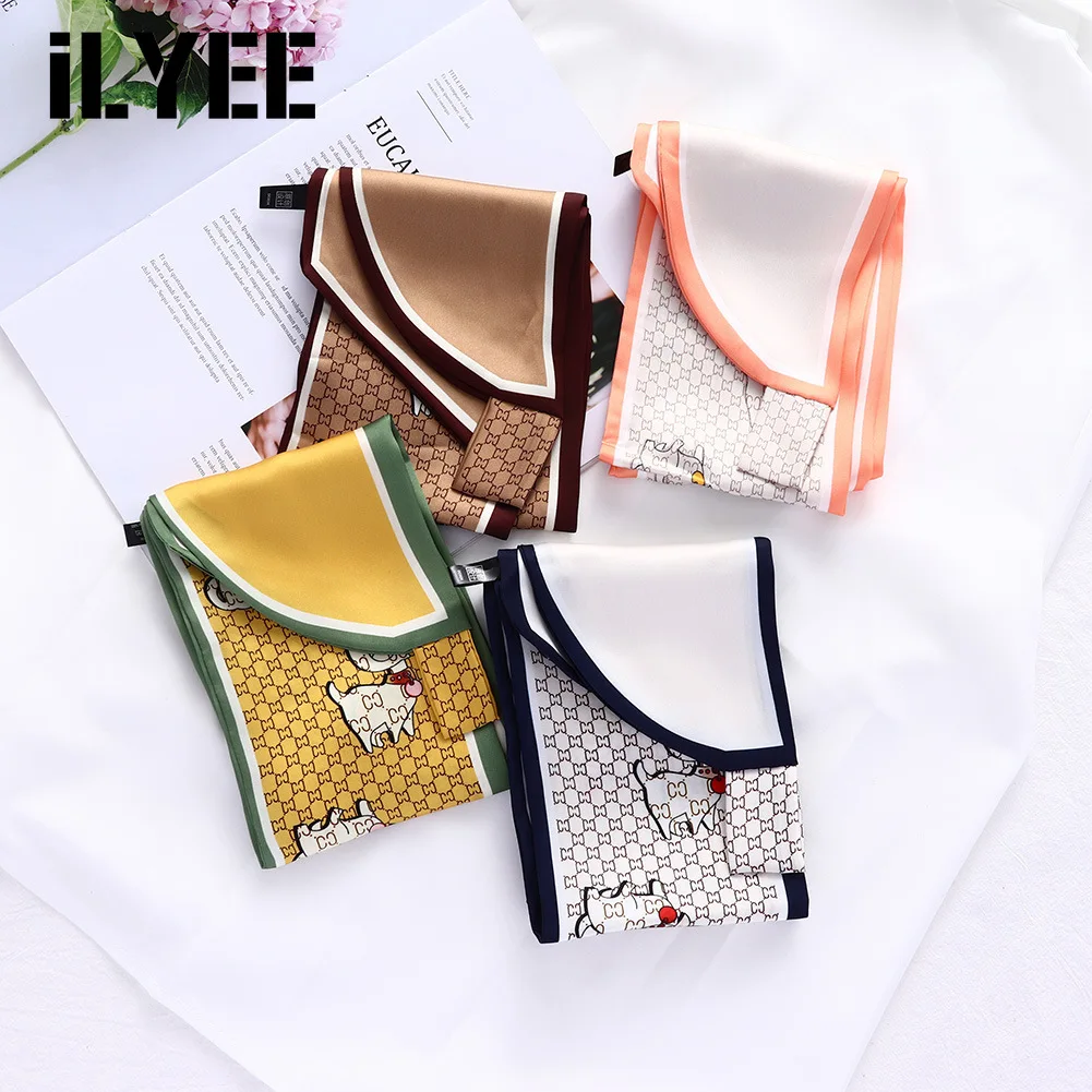 ILYEE 2021 New Summer Dog Animal Print Silk Satin Scarf for Hair Headband Women Designer Neck Bag Scarfs Hair Tie Bandanas Hijab 
ILYEE 2021 New Summer Dog Animal Print Silk Satin Scarf for Hair Headband Women Designer Neck Bag Scarfs Hair Tie Bandanas Hijab
