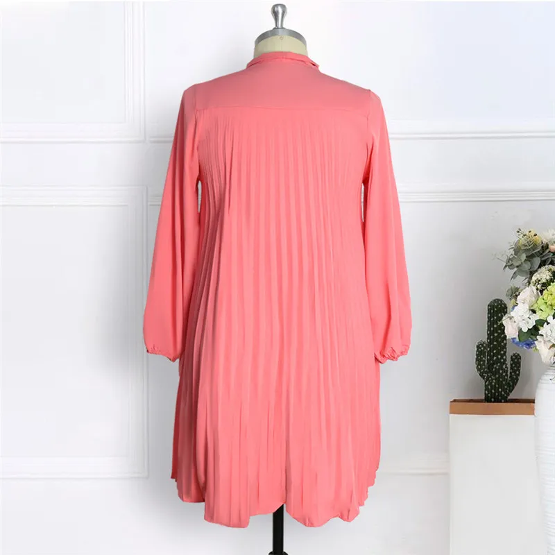 2021 fashion African women Pleated dress with Bow Loose OL Long Sleeves Knee Length dress Women African dress Plus Size M-5XL 
2021 fashion African women Pleated dress with Bow Loose OL Long Sleeves Knee Length dress Women African dress Plus Size M-5XL