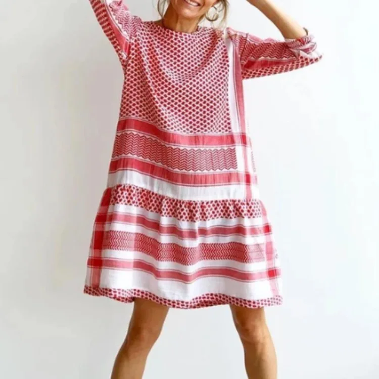 In The Summer Of 2021, Women's Sleeve Dresses Are Selling Hot-selling Striped Printed Mini Skirts 
In The Summer Of 2021, Women's Sleeve Dresses Are Selling Hot-selling Striped Printed Mini Skirts