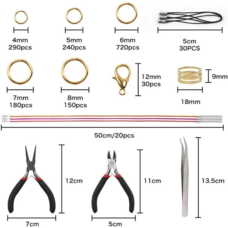 4294pcs Jewelry Repair Kit Jewelry Making Necklace Repair with Open Jump Rings Lobster Clasp Waxed Crods Jewelry Pliers
4294pcs Jewelry Repair Kit Jewelry Making Necklace Repair with Open Jump Rings Lobster Clasp Waxed Crods Jewelry Pliers
