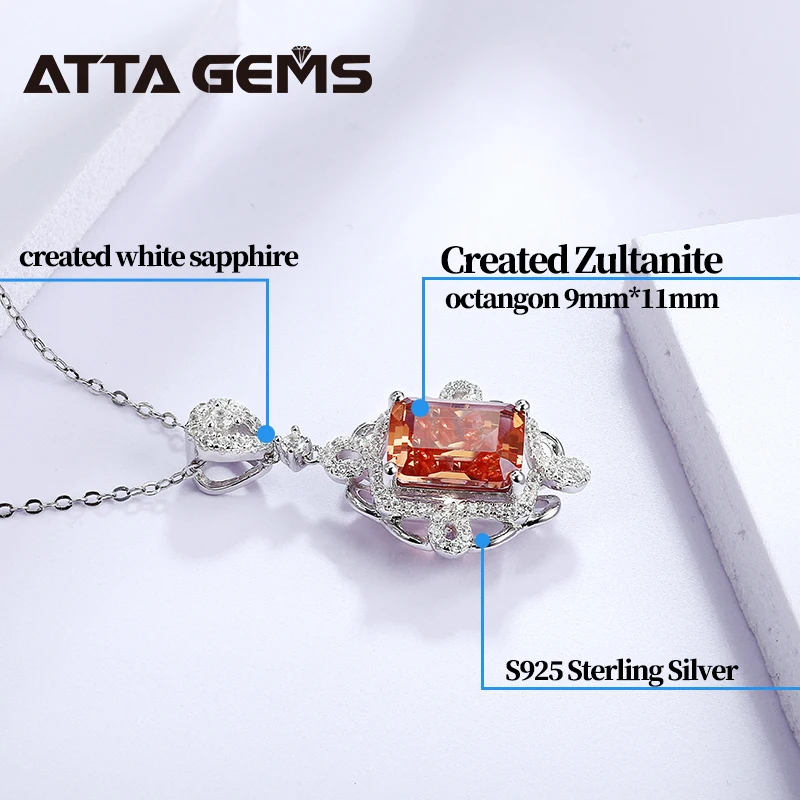 Zultanite Color Change Stone Real Silver Pendant Created Diaspore Women Classic Style Birthday Party Jewelry | Украшения и