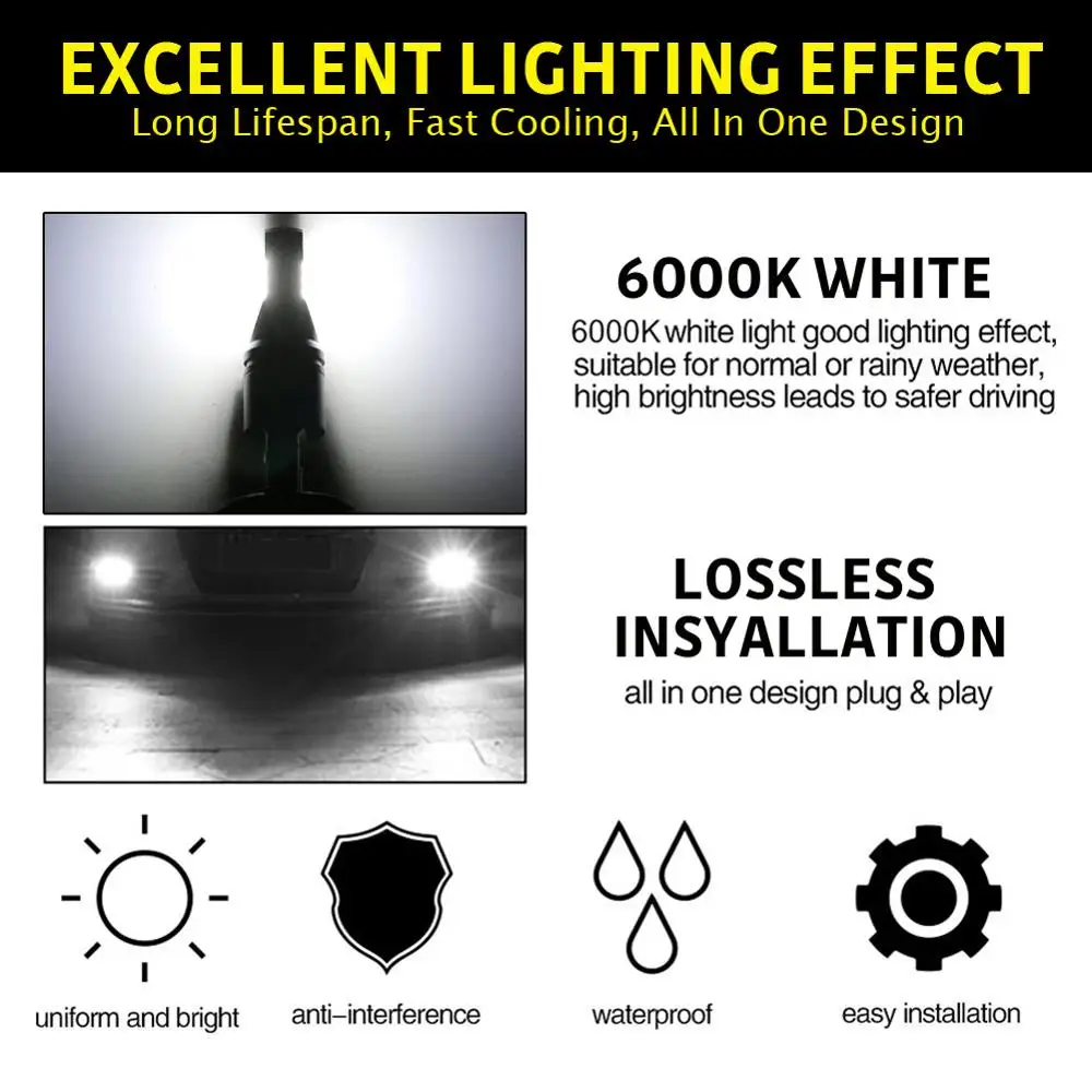 6000K H3 LED Fog Light Headlight Bulbs Car Driving Lamp Kit White High Power Drop Shipping
6000K H3 LED Fog Light Headlight Bulbs Car Driving Lamp Kit White High Power Drop Shipping